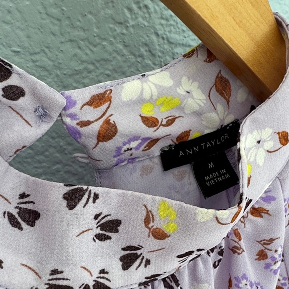 Ann Taylor Lavender Floral Blouse - Picture 2 of 3